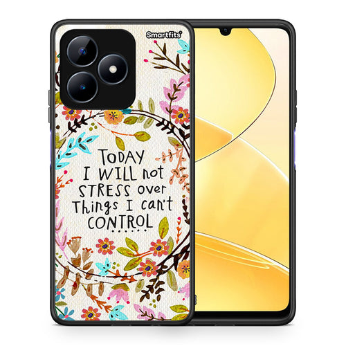 Θήκη Realme C51 Stress Over από τη Smartfits με σχέδιο στο πίσω μέρος και μαύρο περίβλημα | Realme C51 Stress Over case with colorful back and black bezels