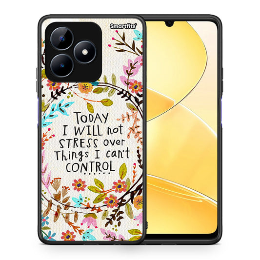 Θήκη Realme C51 Stress Over από τη Smartfits με σχέδιο στο πίσω μέρος και μαύρο περίβλημα | Realme C51 Stress Over case with colorful back and black bezels