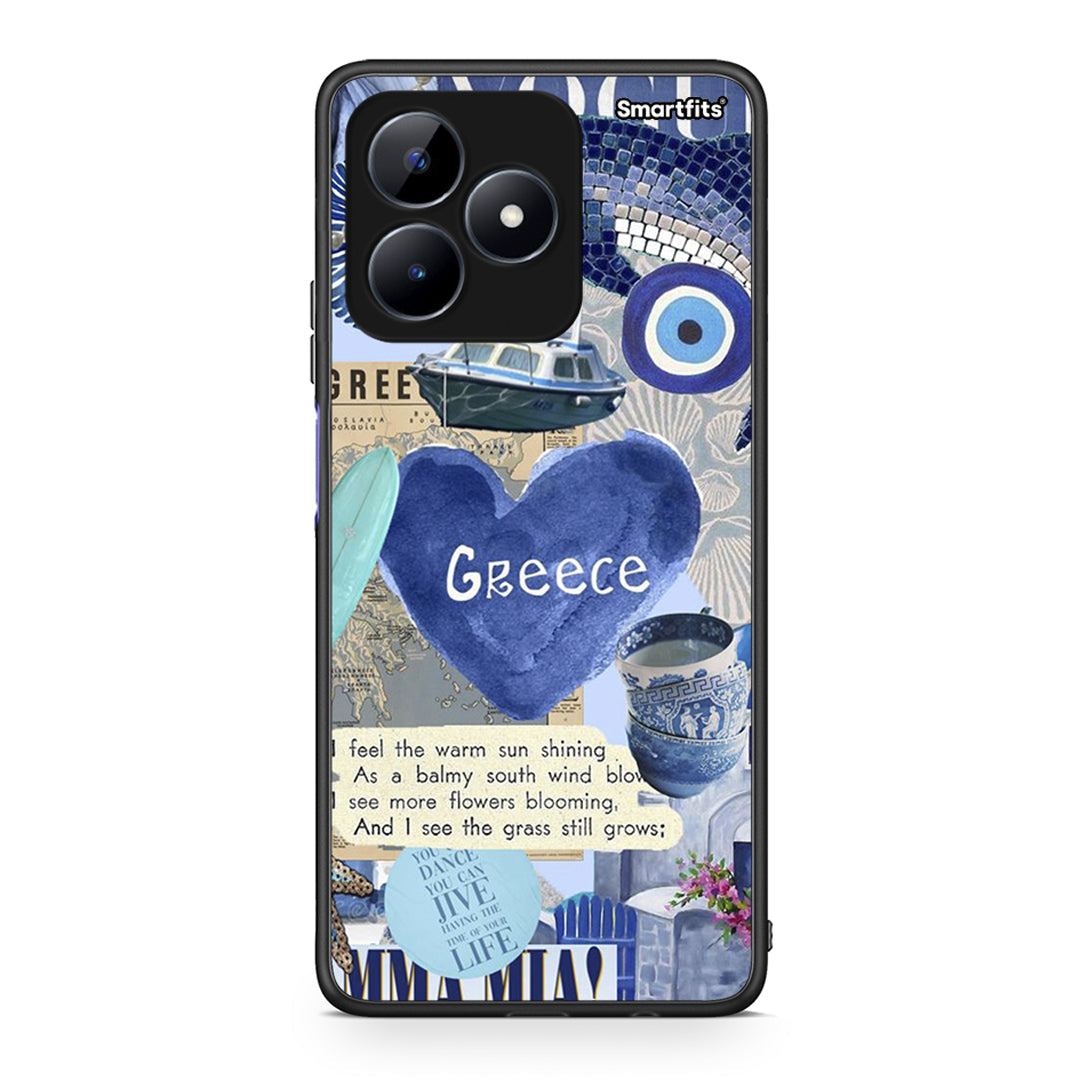 Realme C51 Summer In Greece Θήκη από τη Smartfits με σχέδιο στο πίσω μέρος και μαύρο περίβλημα | Smartphone case with colorful back and black bezels by Smartfits