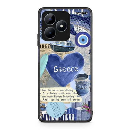 Realme C51 Summer In Greece Θήκη από τη Smartfits με σχέδιο στο πίσω μέρος και μαύρο περίβλημα | Smartphone case with colorful back and black bezels by Smartfits