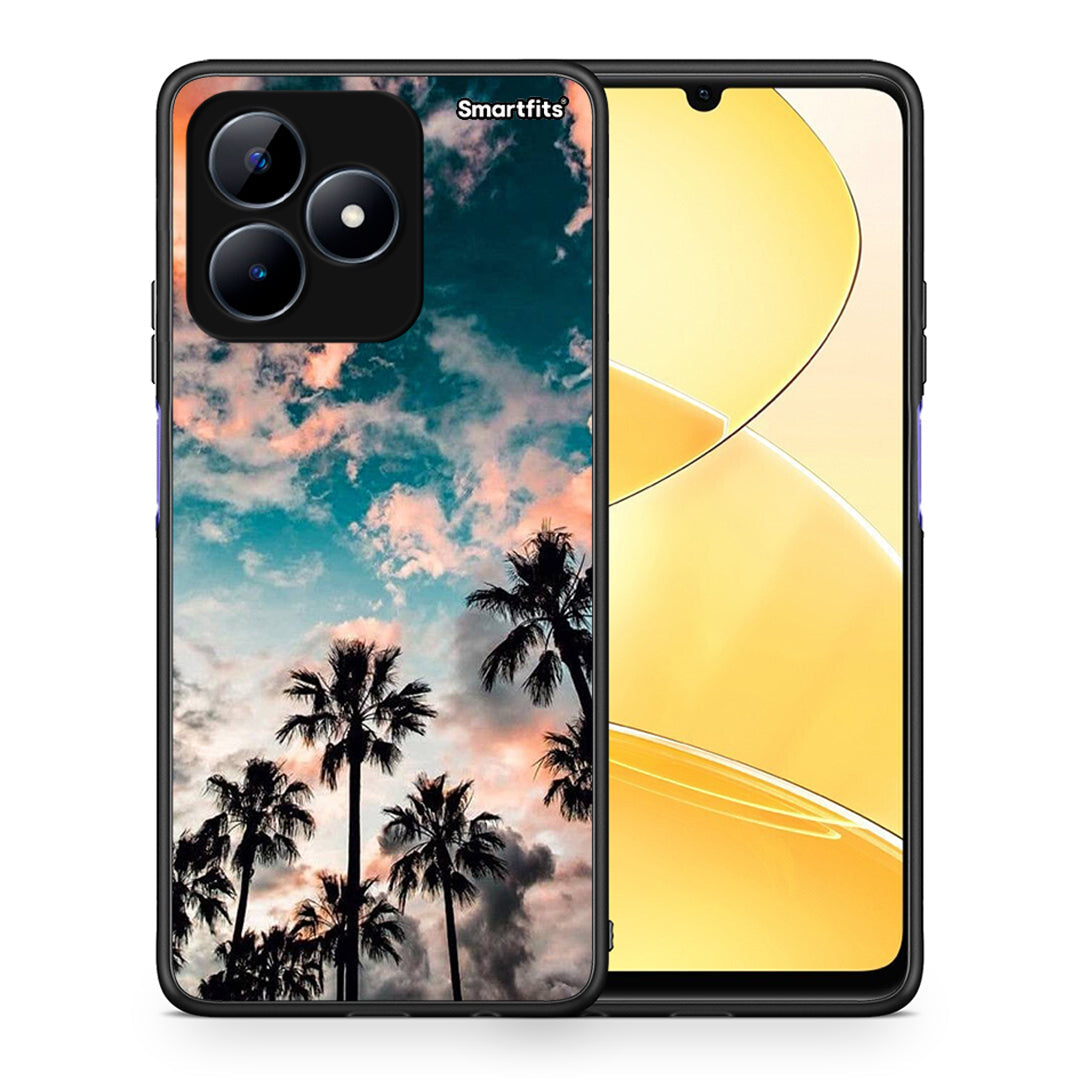 Θήκη Realme C51 Sky Summer από τη Smartfits με σχέδιο στο πίσω μέρος και μαύρο περίβλημα | Realme C51 Sky Summer case with colorful back and black bezels