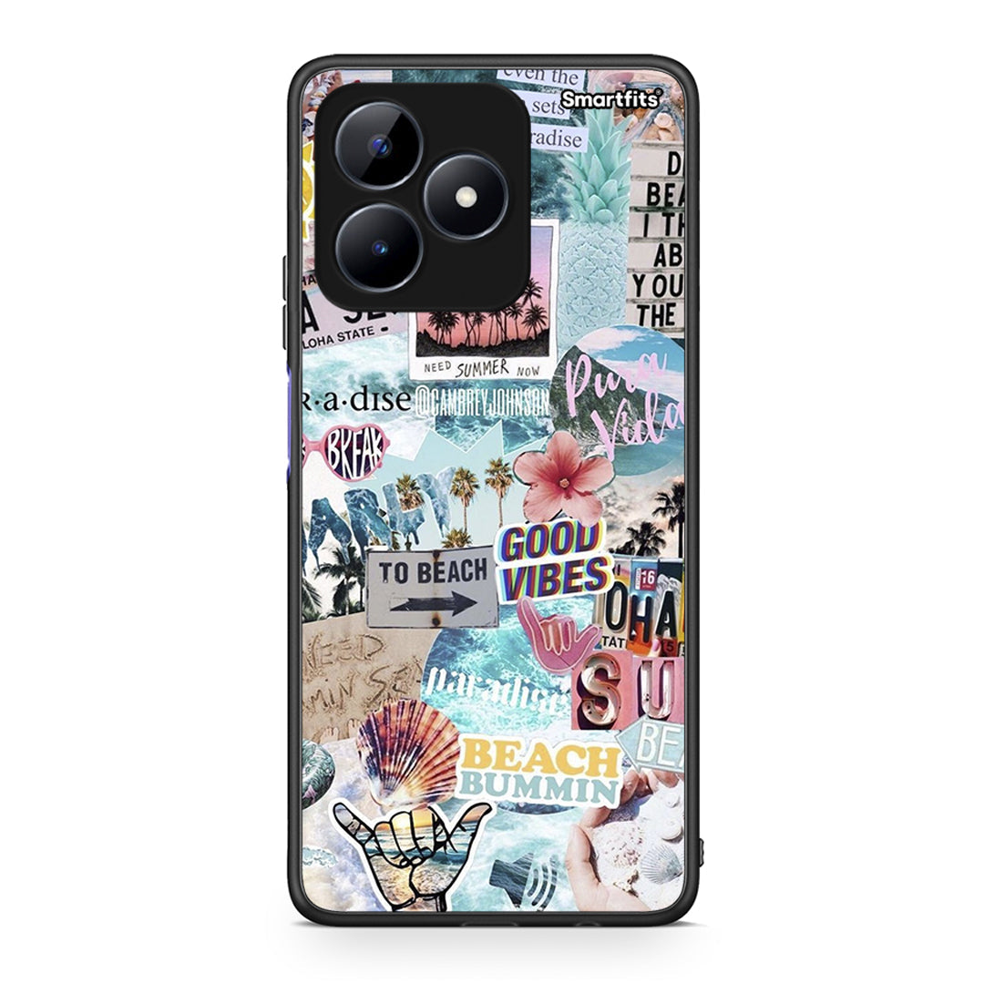 Realme C51 Summer Vibes Θήκη από τη Smartfits με σχέδιο στο πίσω μέρος και μαύρο περίβλημα | Smartphone case with colorful back and black bezels by Smartfits