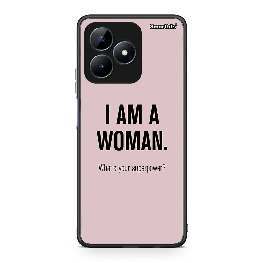 Realme Note 50 Superpower Woman θήκη από τη Smartfits με σχέδιο στο πίσω μέρος και μαύρο περίβλημα | Smartphone case with colorful back and black bezels by Smartfits