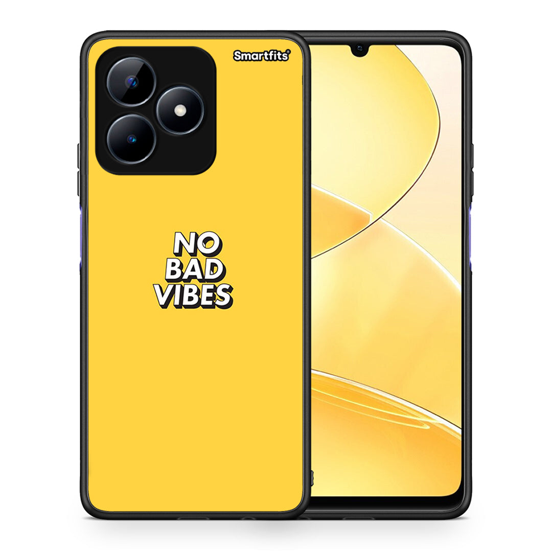 Θήκη Realme Note 50 Vibes Text από τη Smartfits με σχέδιο στο πίσω μέρος και μαύρο περίβλημα | Realme Note 50 Vibes Text case with colorful back and black bezels