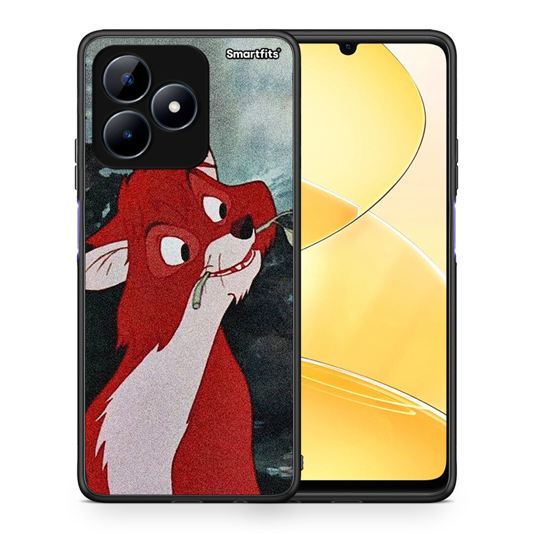 Θήκη Realme C51 Tod And Vixey Love 1 από τη Smartfits με σχέδιο στο πίσω μέρος και μαύρο περίβλημα | Realme C51 Tod And Vixey Love 1 case with colorful back and black bezels