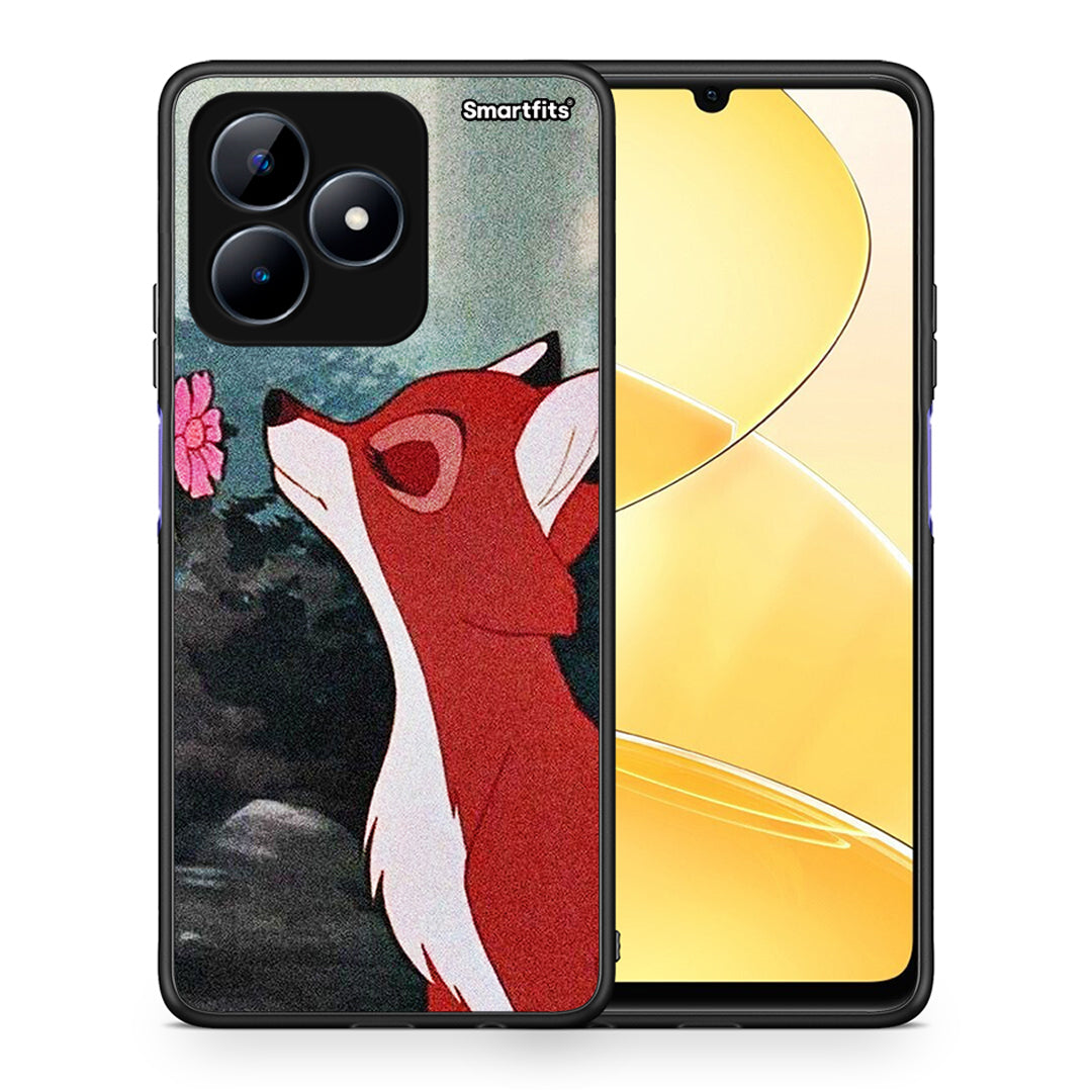 Θήκη Realme Note 50 Tod And Vixey Love 2 από τη Smartfits με σχέδιο στο πίσω μέρος και μαύρο περίβλημα | Realme Note 50 Tod And Vixey Love 2 case with colorful back and black bezels