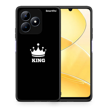 Θήκη Realme C51 King Valentine από τη Smartfits με σχέδιο στο πίσω μέρος και μαύρο περίβλημα | Realme C51 King Valentine case with colorful back and black bezels