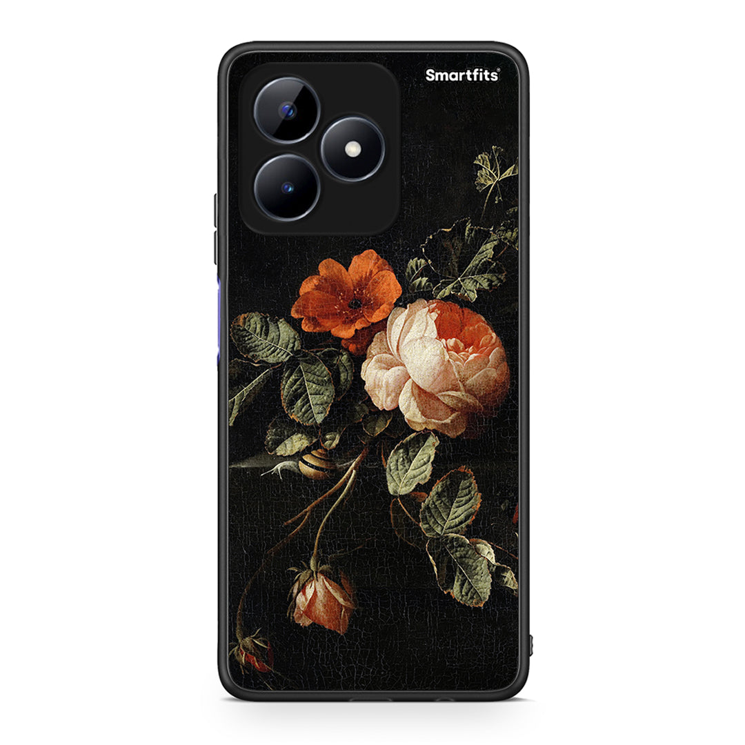 Realme C51 Vintage Roses θήκη από τη Smartfits με σχέδιο στο πίσω μέρος και μαύρο περίβλημα | Smartphone case with colorful back and black bezels by Smartfits
