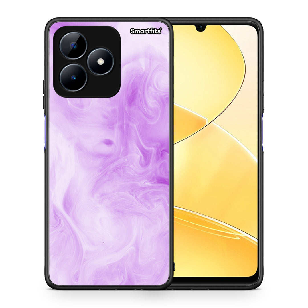 Θήκη Realme Note 50 Lavender Watercolor από τη Smartfits με σχέδιο στο πίσω μέρος και μαύρο περίβλημα | Realme Note 50 Lavender Watercolor case with colorful back and black bezels