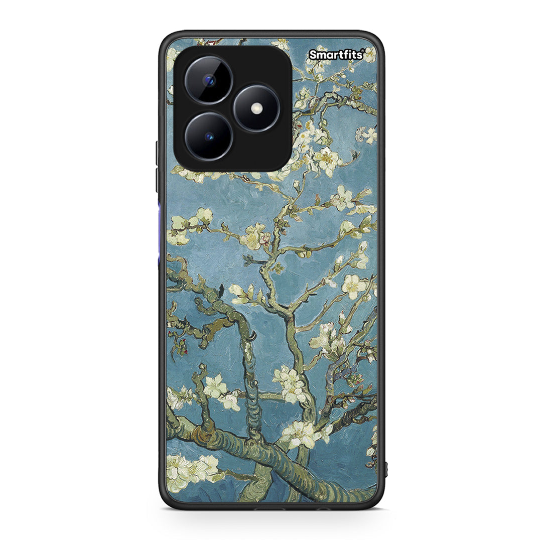 Realme Note 50 White Blossoms θήκη από τη Smartfits με σχέδιο στο πίσω μέρος και μαύρο περίβλημα | Smartphone case with colorful back and black bezels by Smartfits