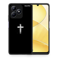 Thumbnail for Θήκη Realme Note 50 White Cross από τη Smartfits με σχέδιο στο πίσω μέρος και μαύρο περίβλημα | Realme Note 50 White Cross case with colorful back and black bezels