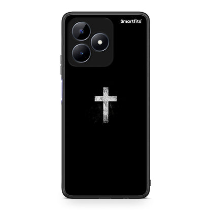 Realme Note 50 White Cross θήκη από τη Smartfits με σχέδιο στο πίσω μέρος και μαύρο περίβλημα | Smartphone case with colorful back and black bezels by Smartfits