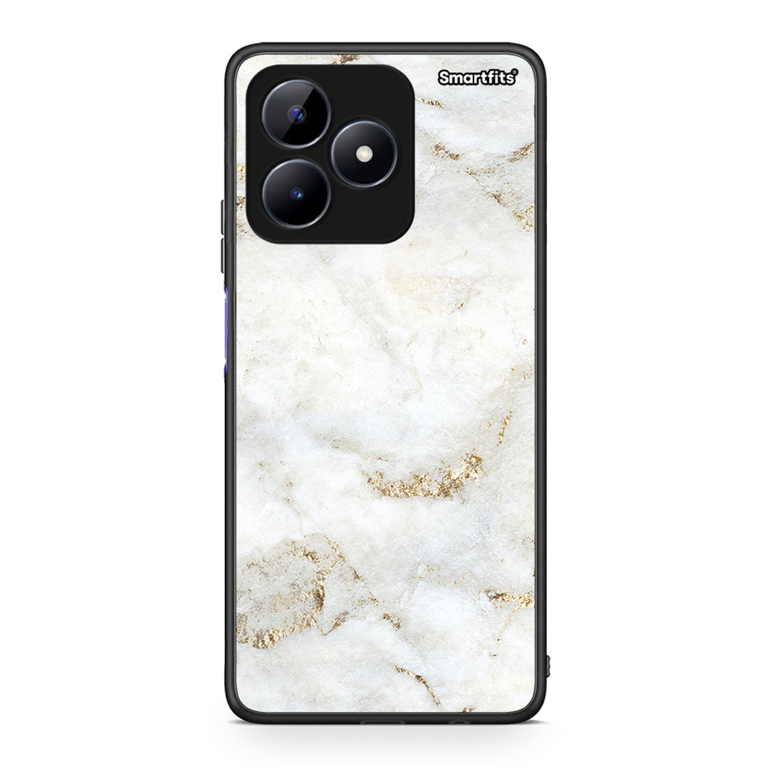 Realme C51 White Gold Marble θήκη από τη Smartfits με σχέδιο στο πίσω μέρος και μαύρο περίβλημα | Smartphone case with colorful back and black bezels by Smartfits
