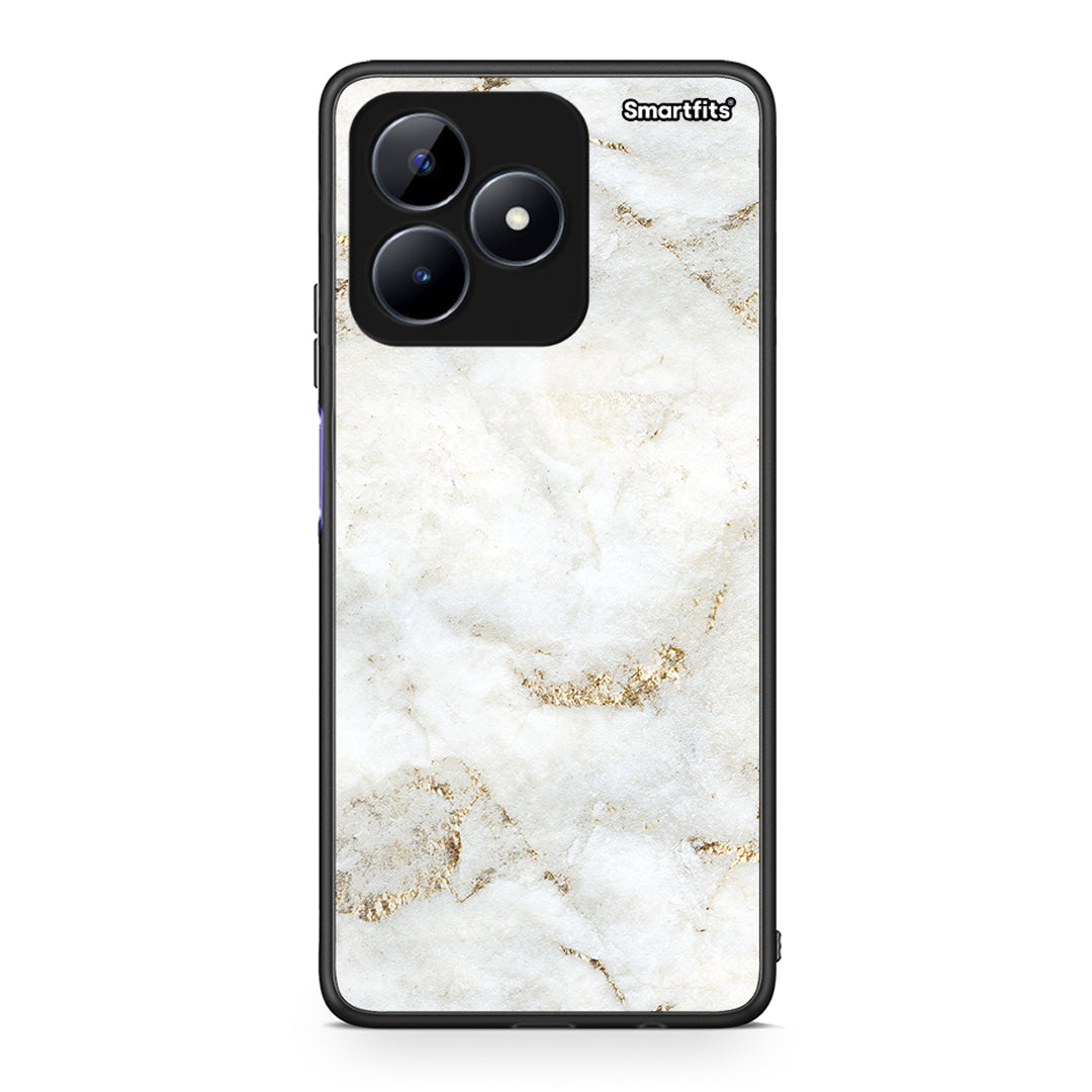 Realme Note 50 White Gold Marble θήκη από τη Smartfits με σχέδιο στο πίσω μέρος και μαύρο περίβλημα | Smartphone case with colorful back and black bezels by Smartfits