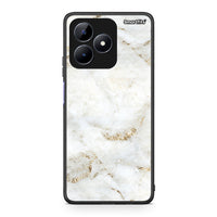 Thumbnail for Realme Note 50 White Gold Marble θήκη από τη Smartfits με σχέδιο στο πίσω μέρος και μαύρο περίβλημα | Smartphone case with colorful back and black bezels by Smartfits