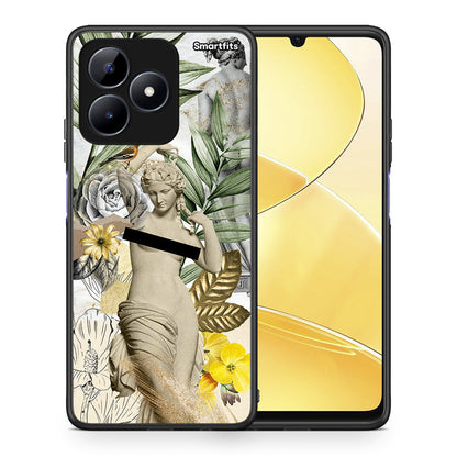 Θήκη Realme C51 Woman Statue από τη Smartfits με σχέδιο στο πίσω μέρος και μαύρο περίβλημα | Realme C51 Woman Statue case with colorful back and black bezels