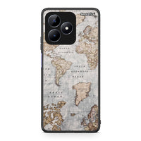 Thumbnail for Realme C51 World Map Θήκη από τη Smartfits με σχέδιο στο πίσω μέρος και μαύρο περίβλημα | Smartphone case with colorful back and black bezels by Smartfits