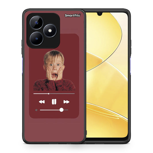 Θήκη Realme C51 Xmas Alone Music από τη Smartfits με σχέδιο στο πίσω μέρος και μαύρο περίβλημα | Realme C51 Xmas Alone Music case with colorful back and black bezels