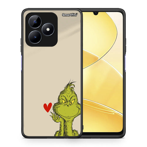 Θήκη Realme C51 Xmas Grinch από τη Smartfits με σχέδιο στο πίσω μέρος και μαύρο περίβλημα | Realme C51 Xmas Grinch case with colorful back and black bezels