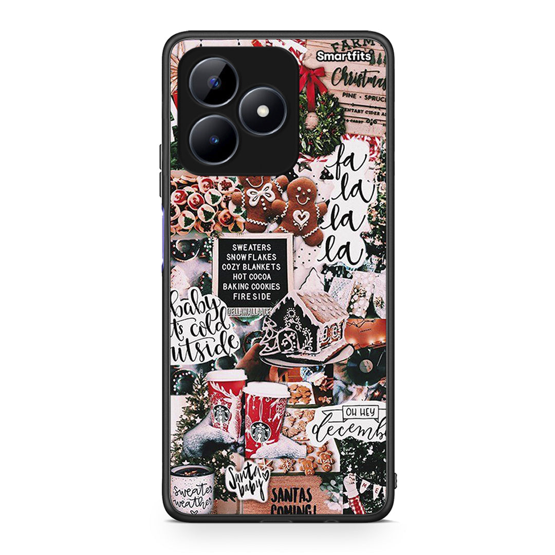 Realme Note 50 Xmas Habbits θήκη από τη Smartfits με σχέδιο στο πίσω μέρος και μαύρο περίβλημα | Smartphone case with colorful back and black bezels by Smartfits