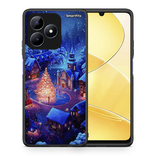 Θήκη Realme Note 50 Xmas Village από τη Smartfits με σχέδιο στο πίσω μέρος και μαύρο περίβλημα | Realme Note 50 Xmas Village case with colorful back and black bezels