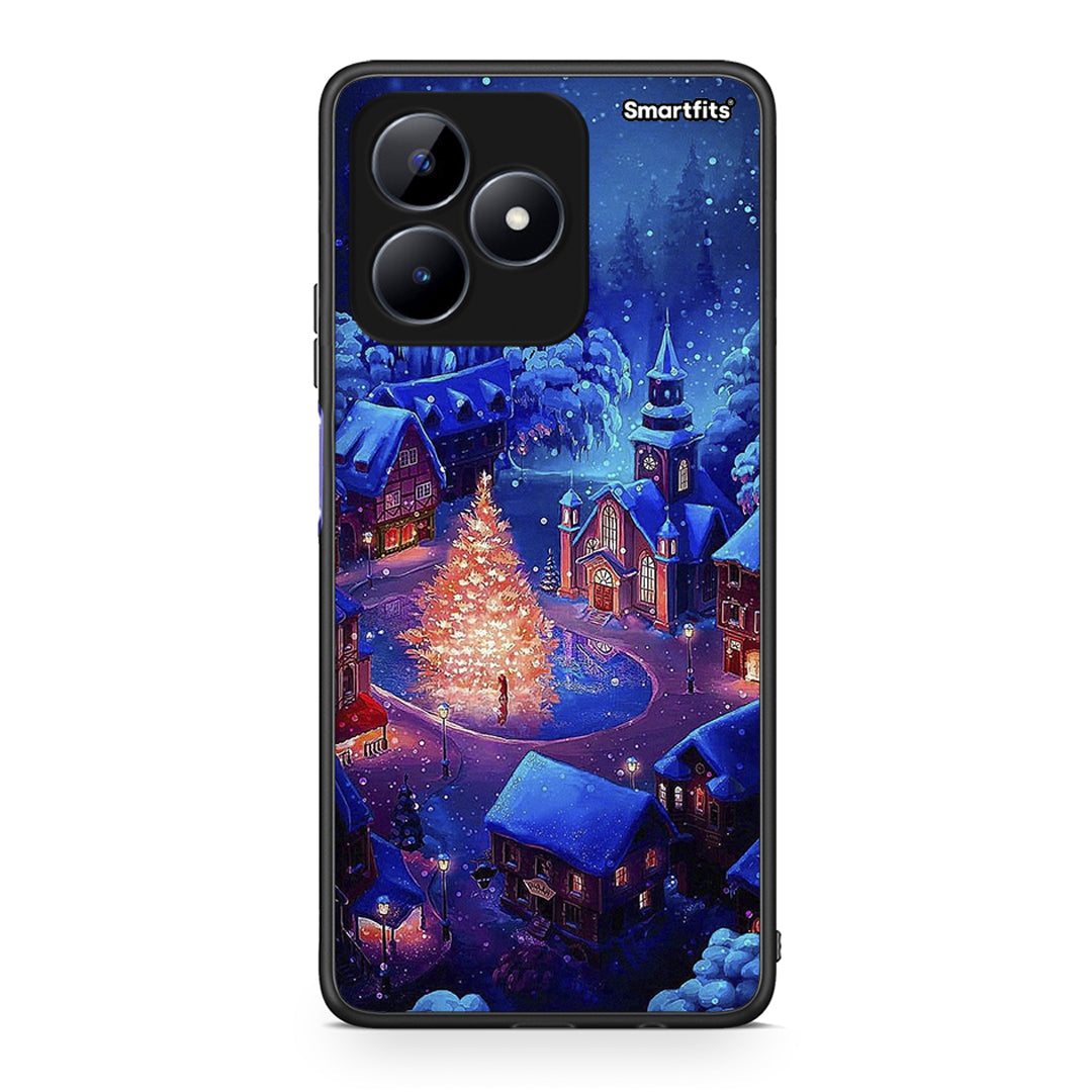 Realme C51 Xmas Village θήκη από τη Smartfits με σχέδιο στο πίσω μέρος και μαύρο περίβλημα | Smartphone case with colorful back and black bezels by Smartfits