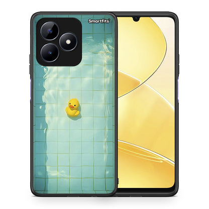 Θήκη Realme C51 Yellow Duck από τη Smartfits με σχέδιο στο πίσω μέρος και μαύρο περίβλημα | Realme C51 Yellow Duck case with colorful back and black bezels