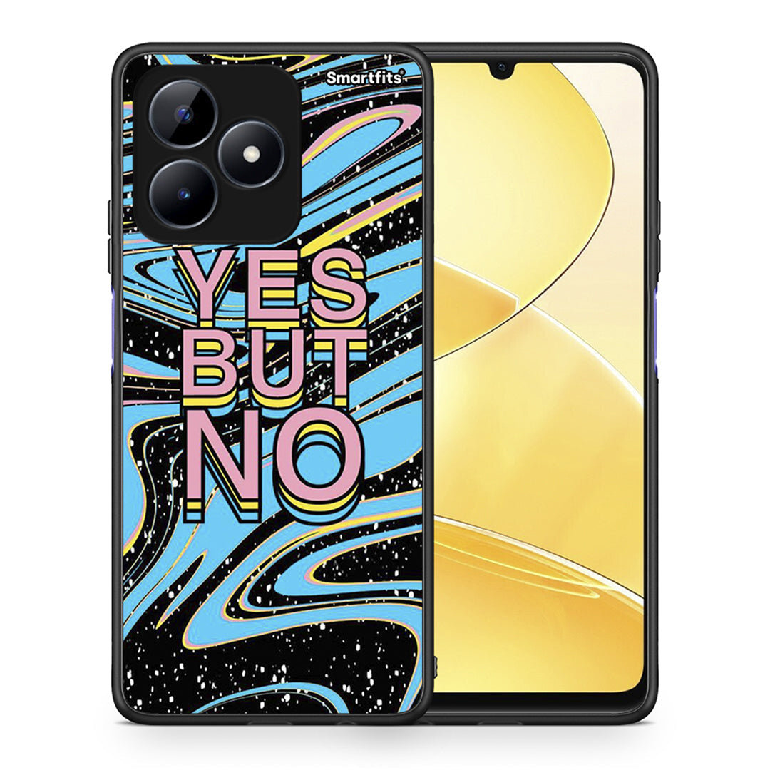 Θήκη Realme Note 50 Yes But No από τη Smartfits με σχέδιο στο πίσω μέρος και μαύρο περίβλημα | Realme Note 50 Yes But No case with colorful back and black bezels