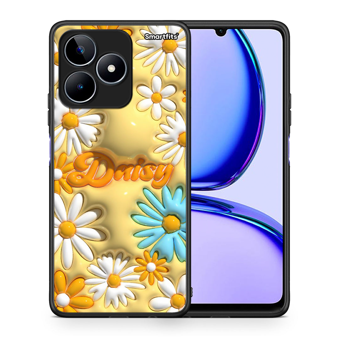 Θήκη Realme C53 Bubble Daisies από τη Smartfits με σχέδιο στο πίσω μέρος και μαύρο περίβλημα | Realme C53 Bubble Daisies case with colorful back and black bezels