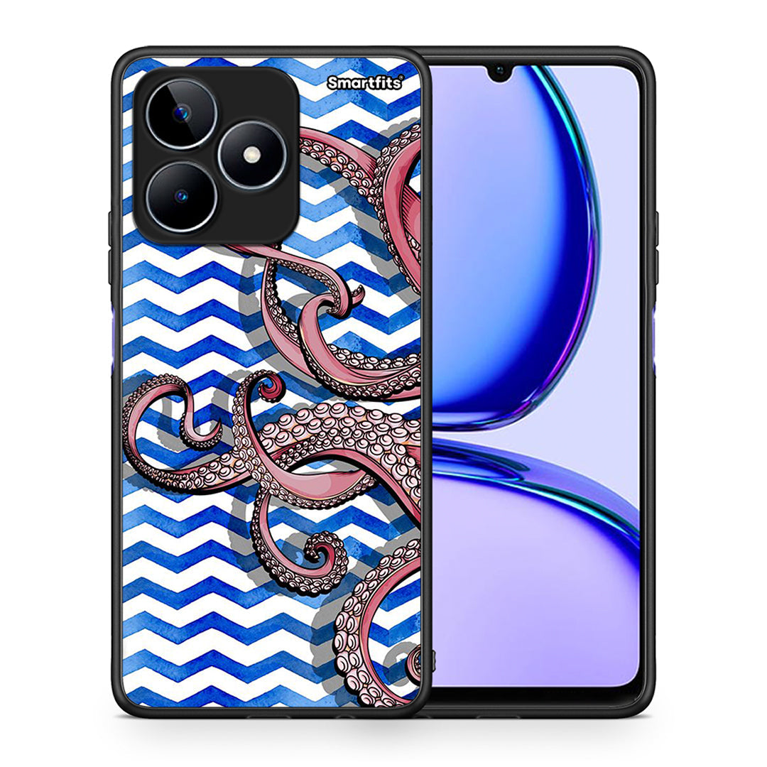 Θήκη Realme C53 Chevron Devilfish από τη Smartfits με σχέδιο στο πίσω μέρος και μαύρο περίβλημα | Realme C53 Chevron Devilfish case with colorful back and black bezels