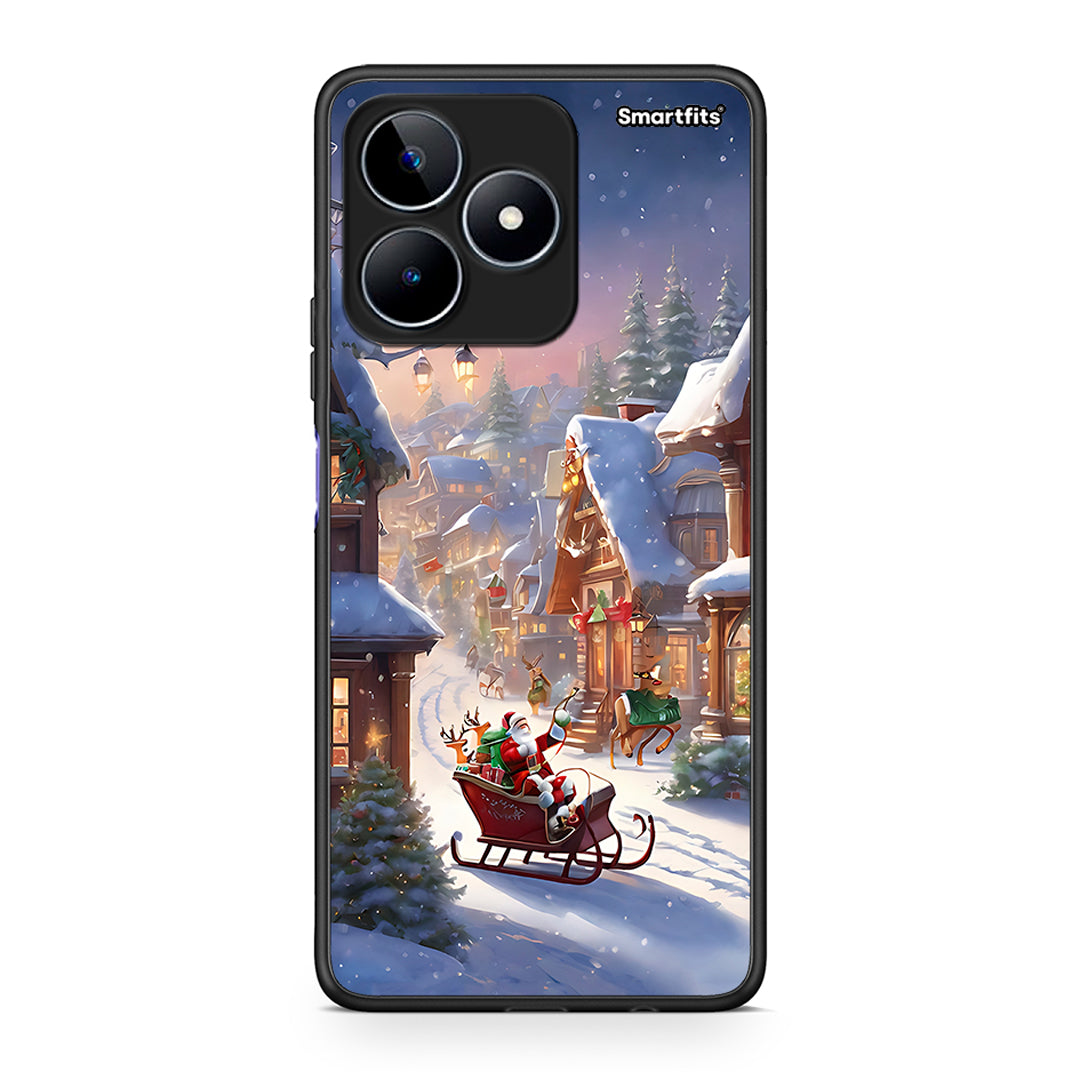 Realme C53 Christmas Snow θήκη από τη Smartfits με σχέδιο στο πίσω μέρος και μαύρο περίβλημα | Smartphone case with colorful back and black bezels by Smartfits