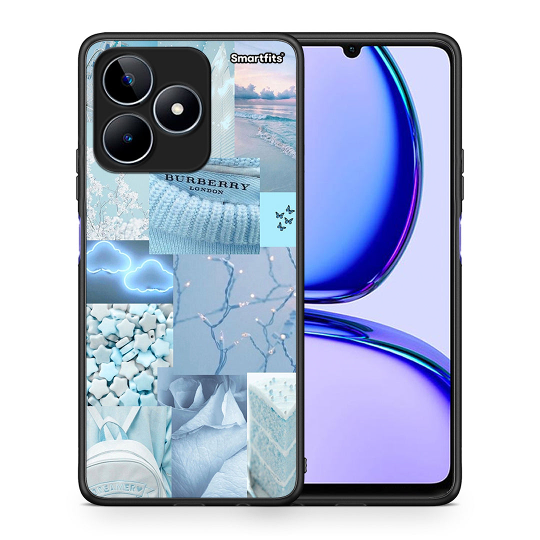 Θήκη Realme C53 Ciel Aesthetic Collage από τη Smartfits με σχέδιο στο πίσω μέρος και μαύρο περίβλημα | Realme C53 Ciel Aesthetic Collage case with colorful back and black bezels