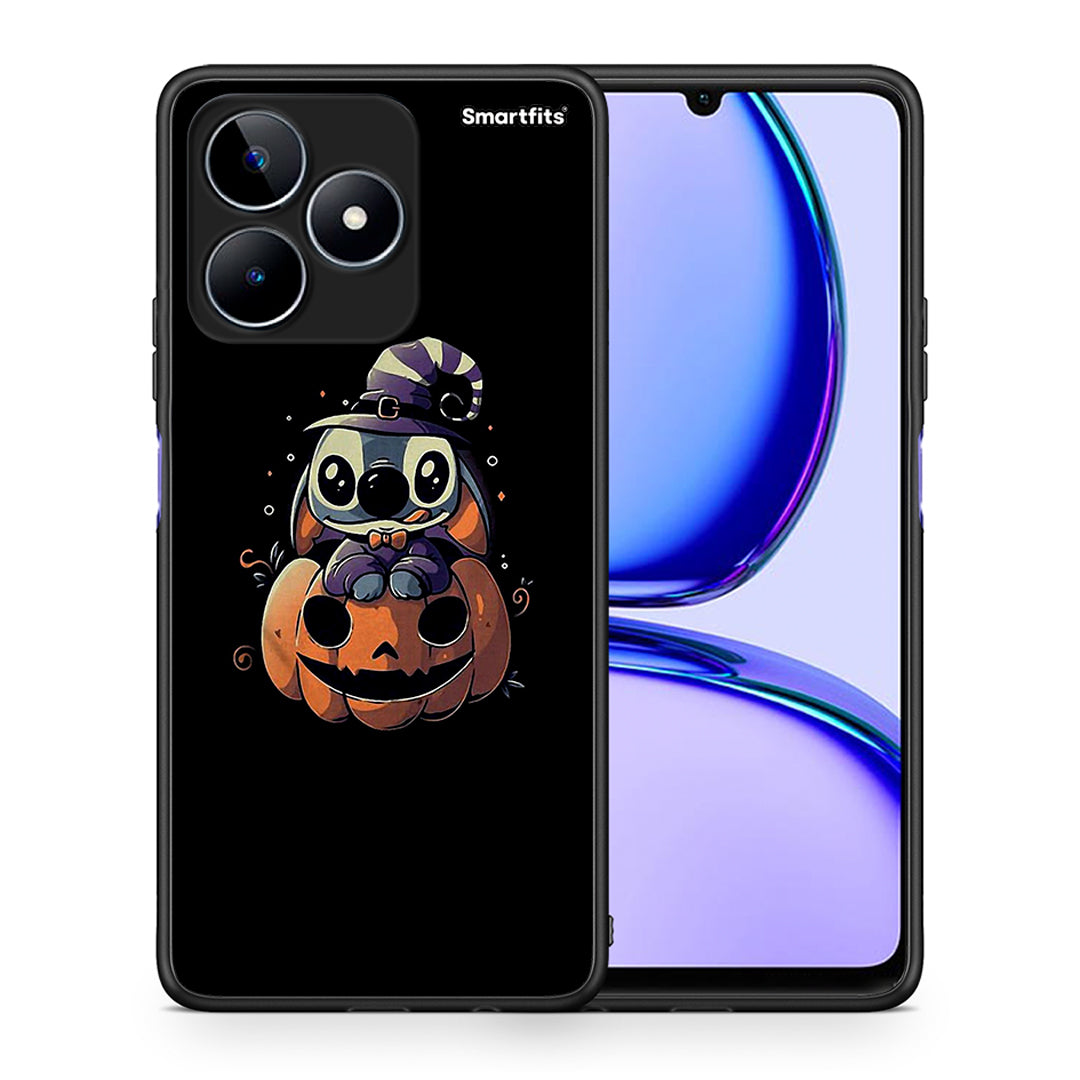 Θήκη Realme C53 Halloween Stitch από τη Smartfits με σχέδιο στο πίσω μέρος και μαύρο περίβλημα | Realme C53 Halloween Stitch case with colorful back and black bezels