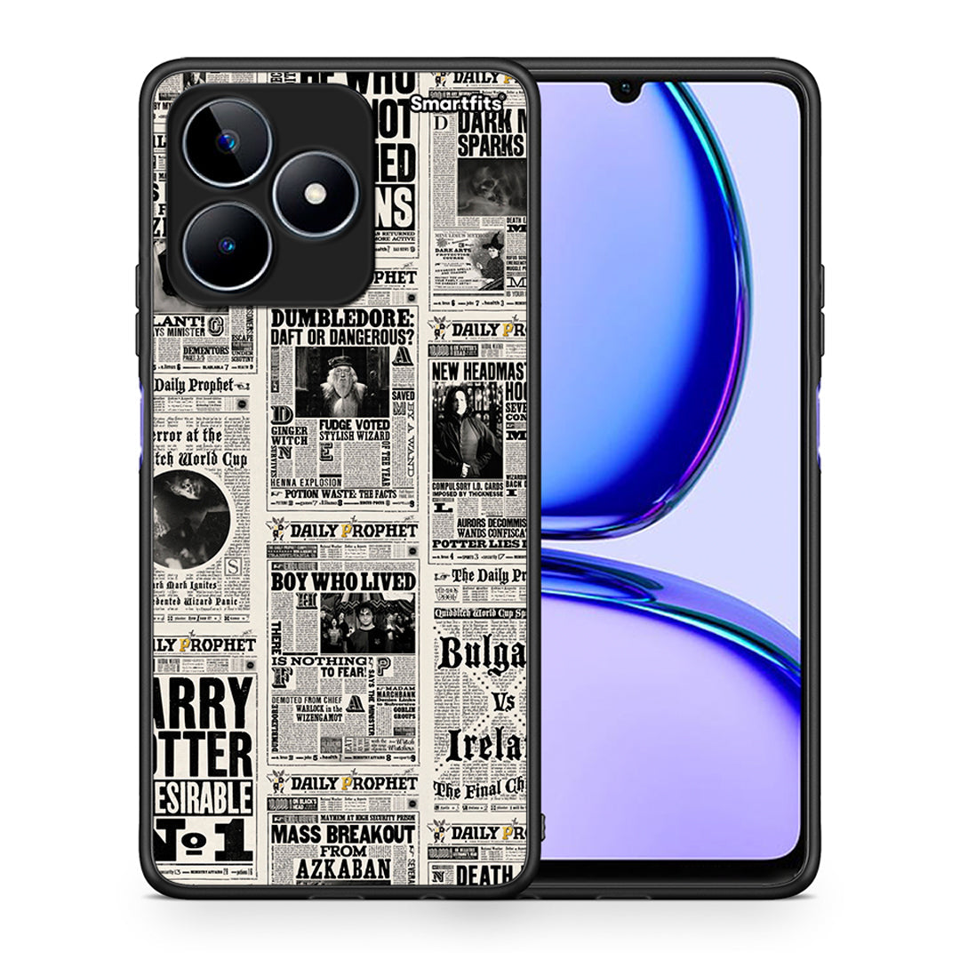 Θήκη Realme C53 Harry Paper από τη Smartfits με σχέδιο στο πίσω μέρος και μαύρο περίβλημα | Realme C53 Harry Paper case with colorful back and black bezels