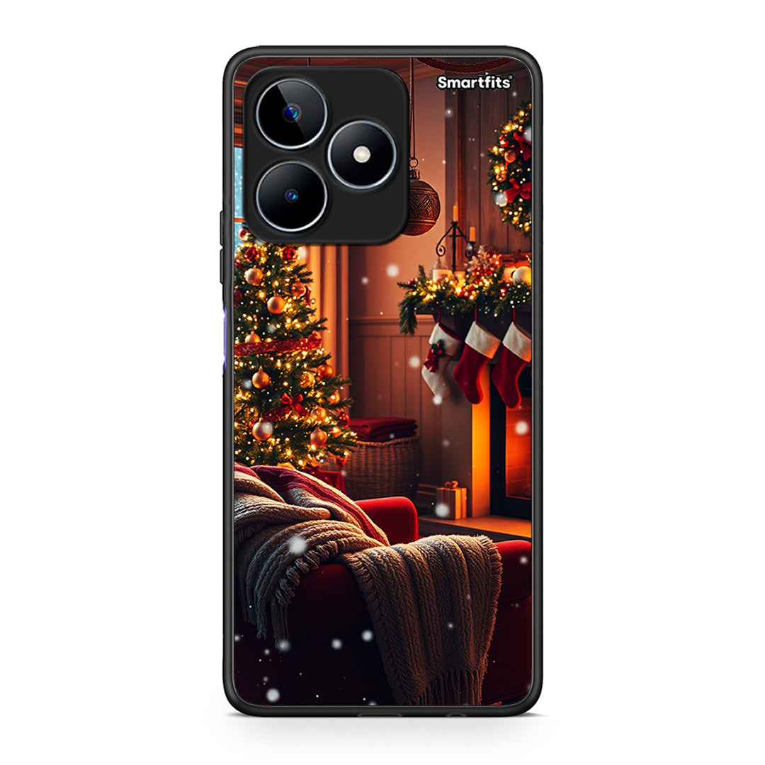 Realme C53 Home For Christmas θήκη από τη Smartfits με σχέδιο στο πίσω μέρος και μαύρο περίβλημα | Smartphone case with colorful back and black bezels by Smartfits