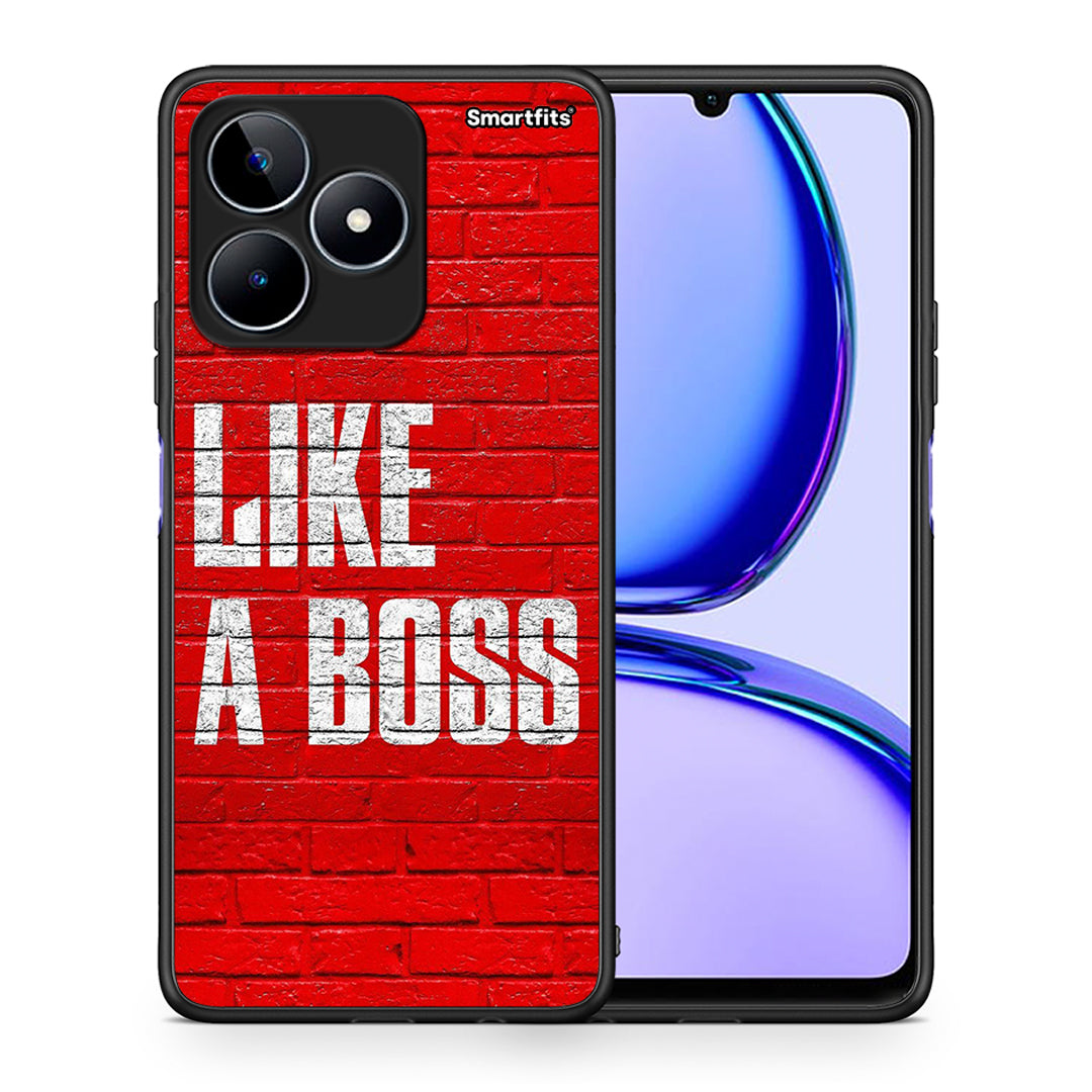 Θήκη Realme C53 Like A Boss από τη Smartfits με σχέδιο στο πίσω μέρος και μαύρο περίβλημα | Realme C53 Like A Boss case with colorful back and black bezels