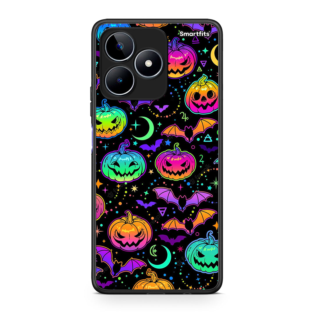 Realme C53 Neon Halloween θήκη από τη Smartfits με σχέδιο στο πίσω μέρος και μαύρο περίβλημα | Smartphone case with colorful back and black bezels by Smartfits
