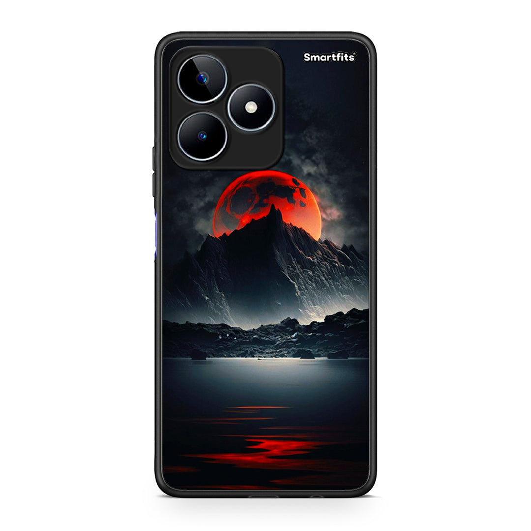 Realme C53 Red Full Moon θήκη από τη Smartfits με σχέδιο στο πίσω μέρος και μαύρο περίβλημα | Smartphone case with colorful back and black bezels by Smartfits