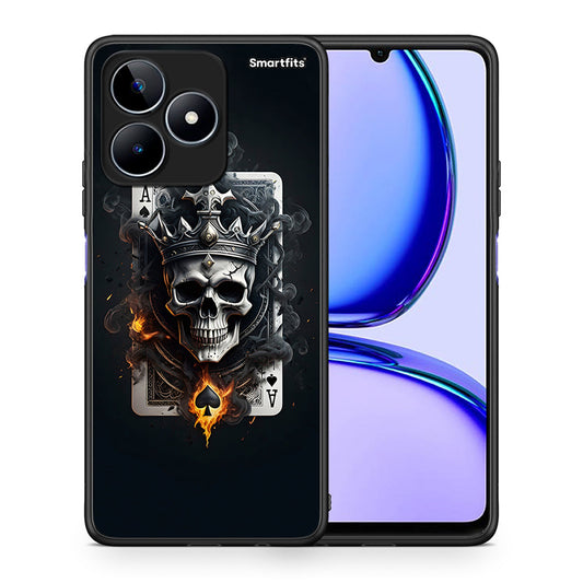Θήκη Realme C53 Skull King Ace από τη Smartfits με σχέδιο στο πίσω μέρος και μαύρο περίβλημα | Realme C53 Skull King Ace case with colorful back and black bezels