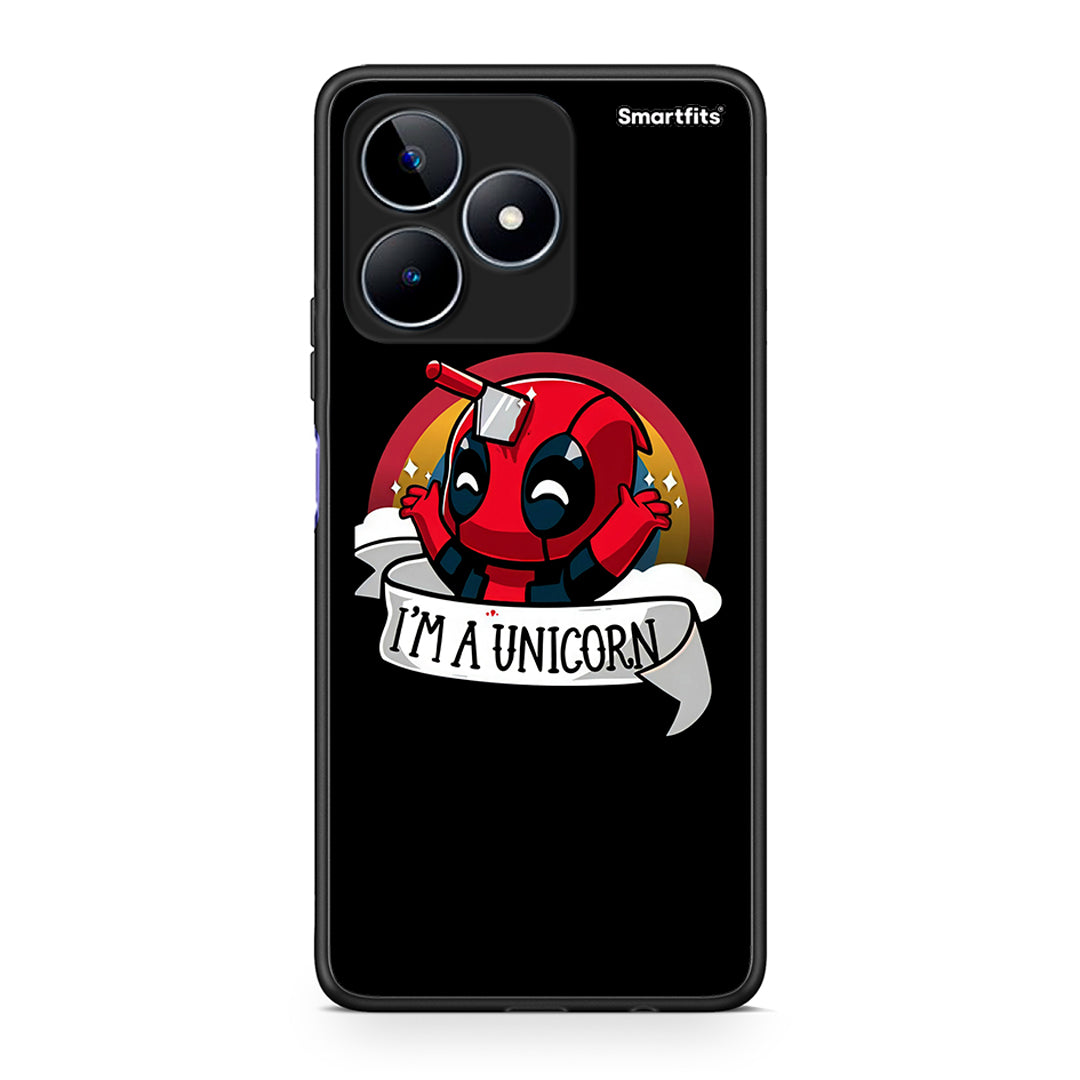 Realme C53 Unicorn Deadpool θήκη από τη Smartfits με σχέδιο στο πίσω μέρος και μαύρο περίβλημα | Smartphone case with colorful back and black bezels by Smartfits