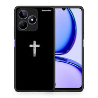 Thumbnail for Θήκη Realme C53 White Cross από τη Smartfits με σχέδιο στο πίσω μέρος και μαύρο περίβλημα | Realme C53 White Cross case with colorful back and black bezels