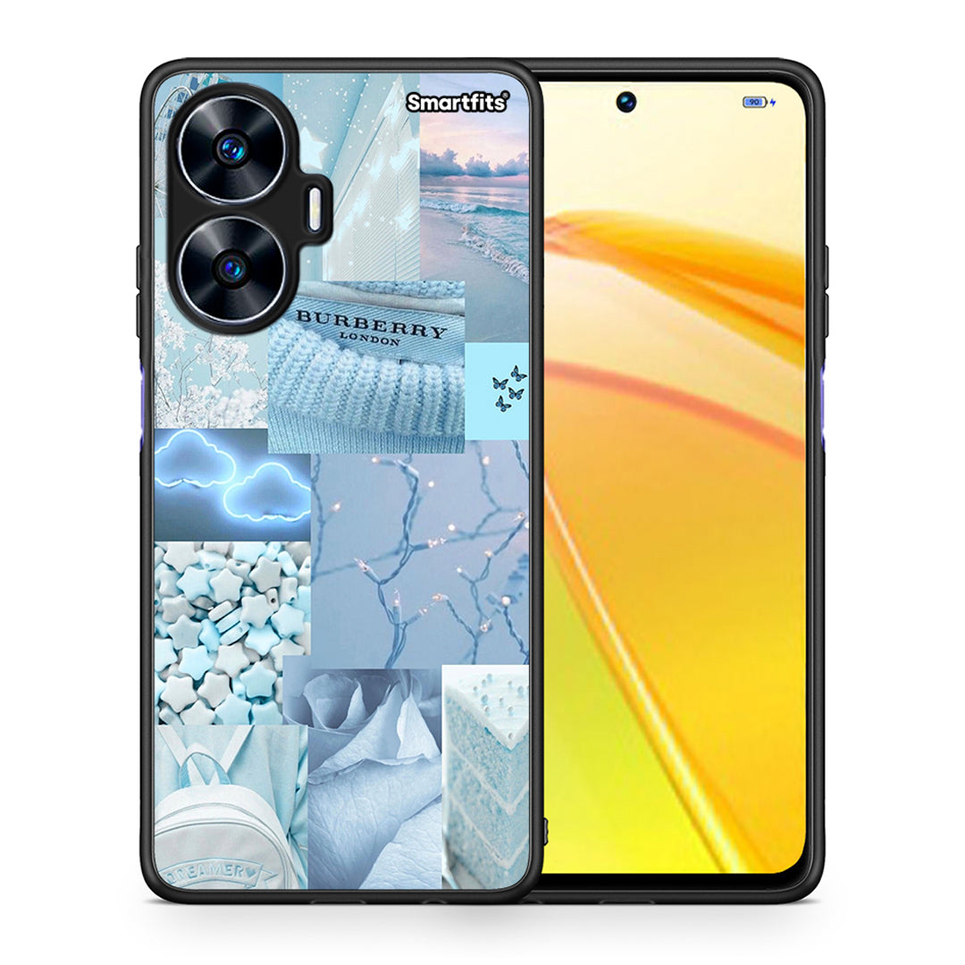 Θήκη Realme C55 Dual Ciel Aesthetic Collage από τη Smartfits με σχέδιο στο πίσω μέρος και μαύρο περίβλημα | Realme C55 Dual Ciel Aesthetic Collage Case with Colorful Back and Black Bezels