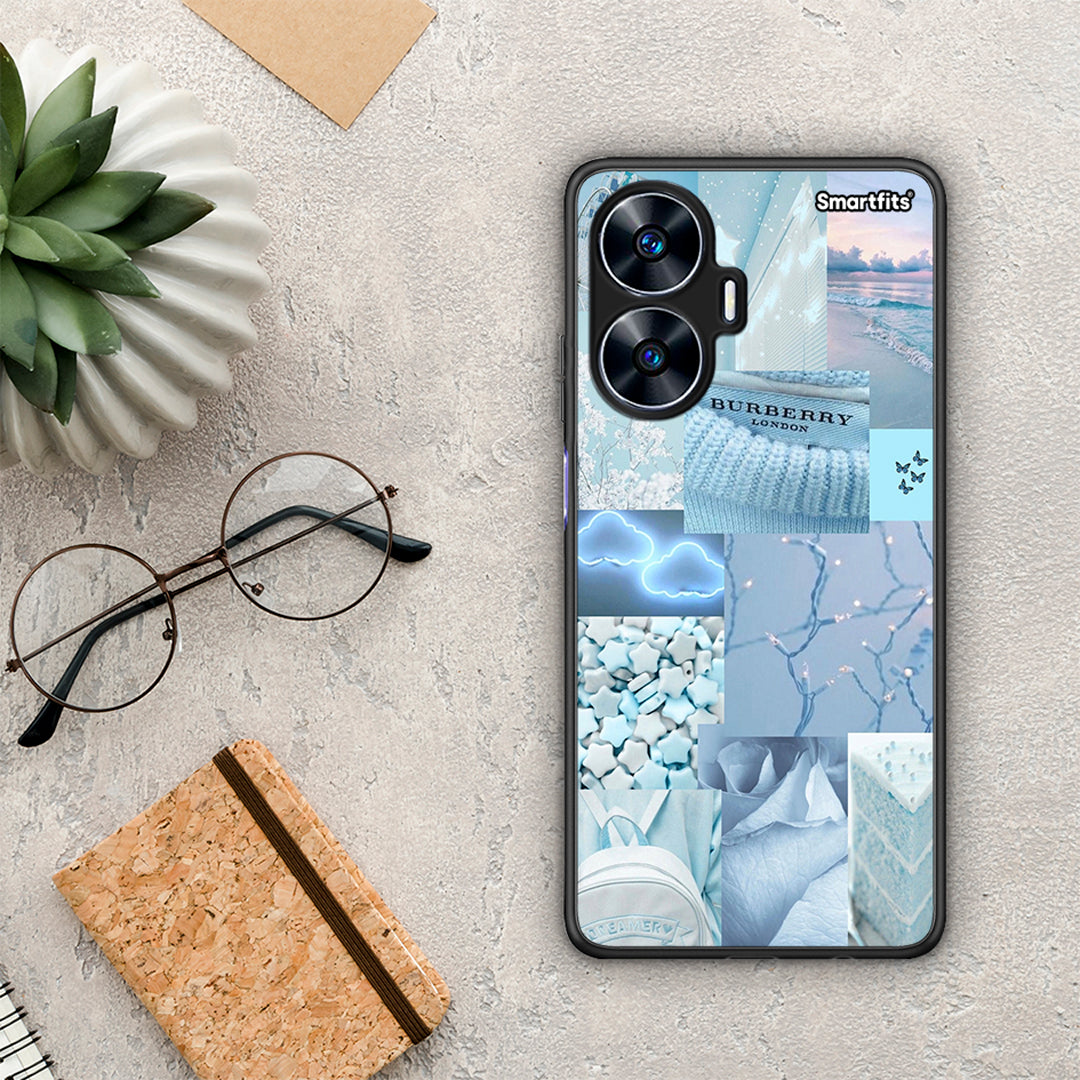 Θήκη Realme C55 Dual Ciel Aesthetic Collage από τη Smartfits με σχέδιο στο πίσω μέρος και μαύρο περίβλημα | Realme C55 Dual Ciel Aesthetic Collage Case with Colorful Back and Black Bezels