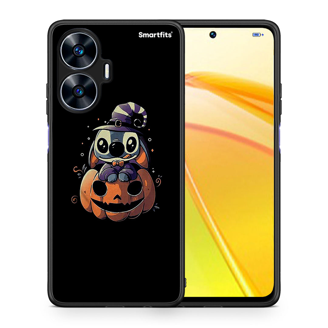 Θήκη Realme C55 Dual Halloween Stitch από τη Smartfits με σχέδιο στο πίσω μέρος και μαύρο περίβλημα | Realme C55 Dual Halloween Stitch Case with Colorful Back and Black Bezels