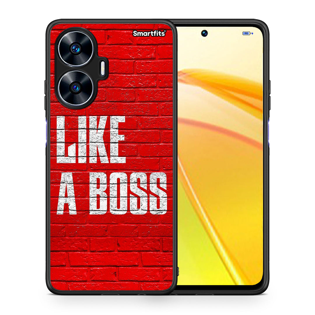 Θήκη Realme C55 Dual Like A Boss από τη Smartfits με σχέδιο στο πίσω μέρος και μαύρο περίβλημα | Realme C55 Dual Like A Boss Case with Colorful Back and Black Bezels