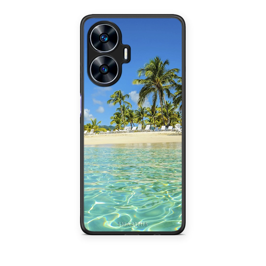 Θήκη Realme C55 Dual Tropical Vibes από τη Smartfits με σχέδιο στο πίσω μέρος και μαύρο περίβλημα | Realme C55 Dual Tropical Vibes case with colorful back and black bezels
