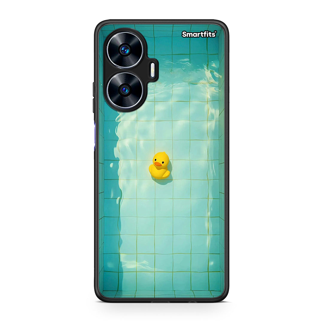 Θήκη Realme C55 Dual Yellow Duck από τη Smartfits με σχέδιο στο πίσω μέρος και μαύρο περίβλημα | Realme C55 Dual Yellow Duck Case with Colorful Back and Black Bezels