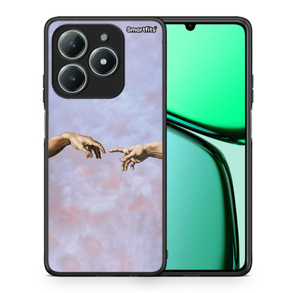 Θήκη Realme C63 4G Adam Hand από τη Smartfits με σχέδιο στο πίσω μέρος και μαύρο περίβλημα | Realme C63 4G Adam Hand case with colorful back and black bezels