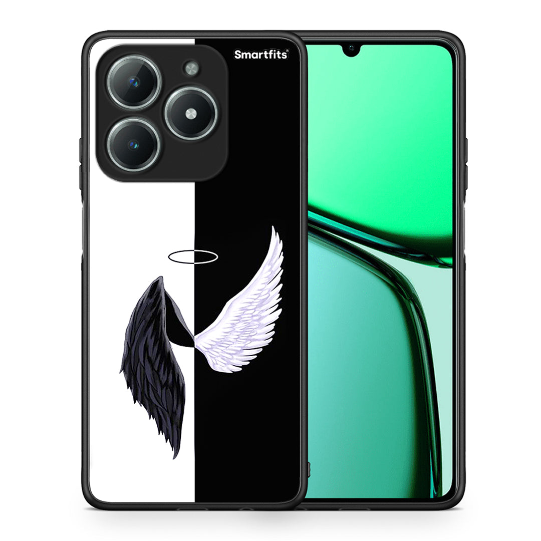 Θήκη Realme C61 Angels Demons από τη Smartfits με σχέδιο στο πίσω μέρος και μαύρο περίβλημα | Realme C61 Angels Demons case with colorful back and black bezels