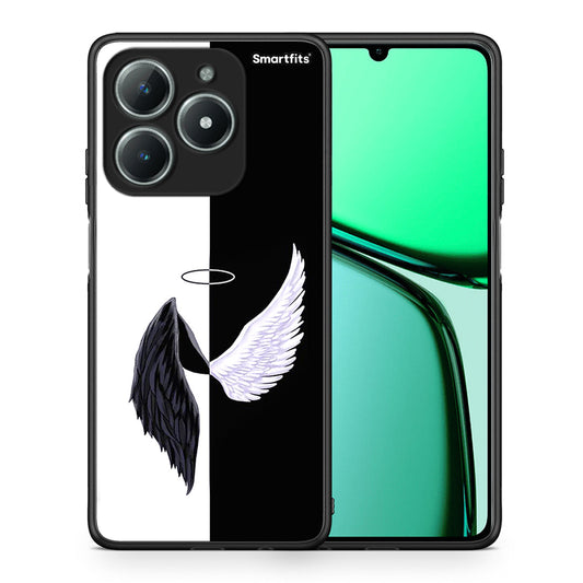 Θήκη Realme C63 4G Angels Demons από τη Smartfits με σχέδιο στο πίσω μέρος και μαύρο περίβλημα | Realme C63 4G Angels Demons case with colorful back and black bezels